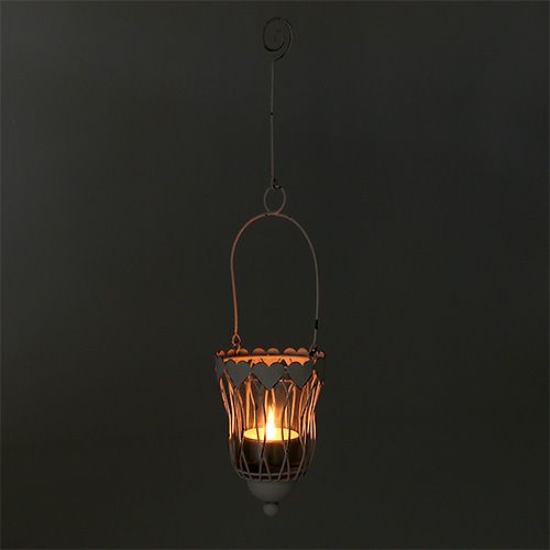 Floristik24 Metalllykta Ø7,5cm H12cm vit