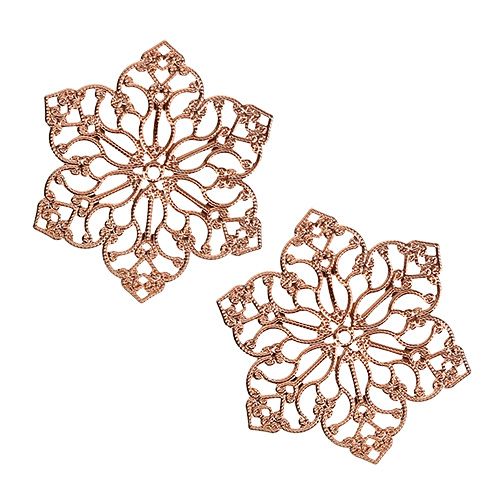 Floristik24 Metallblomma med prydnad Ø5,5 cm koppar 24st