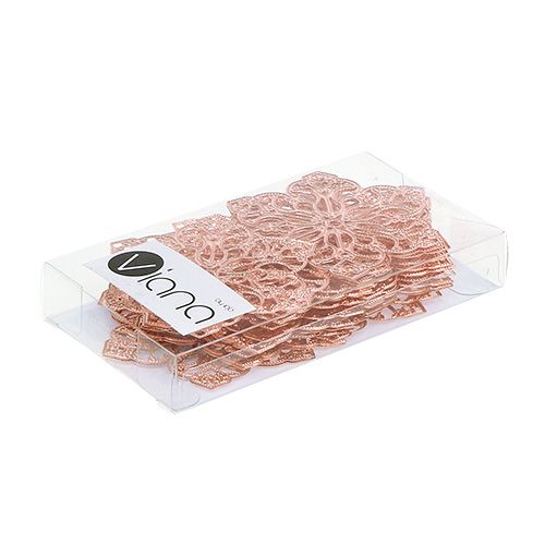 Floristik24 Metallblomma med prydnad Ø5,5 cm koppar 24st