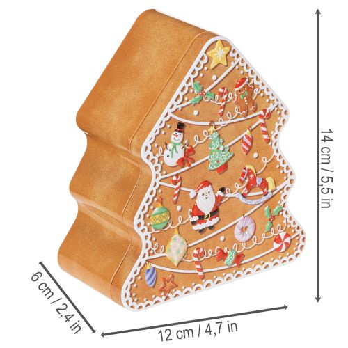 Julplåt, kakform, julgran och hus, pepparkaksliknande, 14 cm, 2 stycken | Floristik24.se