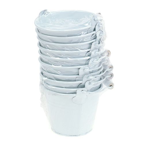 Metallhink vit Ø10cm H8cm 10p | Floristik24.se