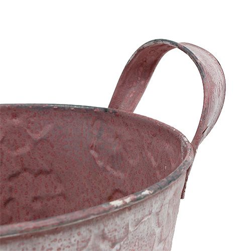 Floristik24 Metall hink med blommorosa Ø15,5cm H15cm