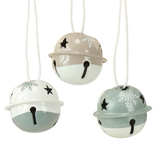 Floristik24 Metallklockor Julklockor Mintbeige Ø3cm 16 st