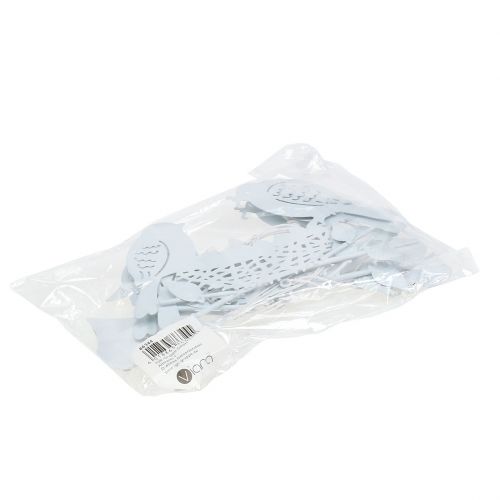 Floristik24 Fågelbo i metallhänge med hjärtan vit 18cm 3st