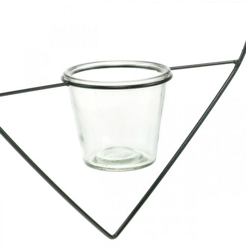 Artikel Lykta hjärtmetall 28cm värmeljushållare för upphängning av glas 9cm