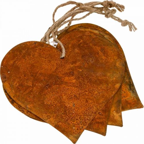 Artikel Metallhjärtan, dekorativa hängen, rostdekor 19×20 cm 4 st