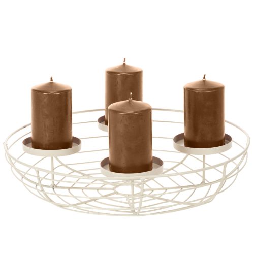 Rund adventskransljusstake för fyra värmeljus eller ljus, 35 cm | Floristik24.se