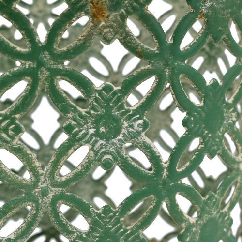 Floristik24 Oval metallkorg med handtag 25cm x 16,5cm H21cm Grön