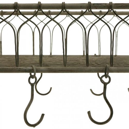 Floristik24 Fyrkantig metallkorg med krok hängande dekoration metall 50x30,5x12,5cm