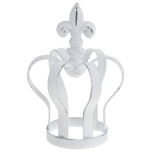 Floristik24 Metall krona vit Ø9,5cm H13cm