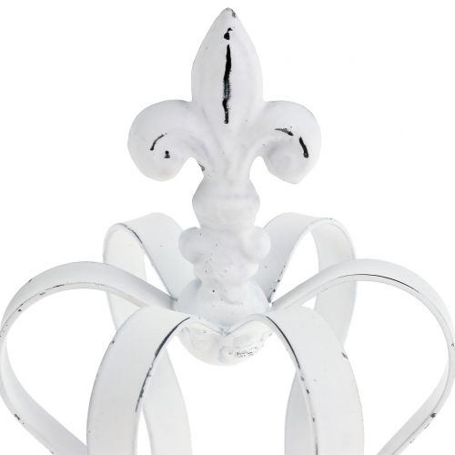 Floristik24 Metall krona vit Ø9,5cm H13cm