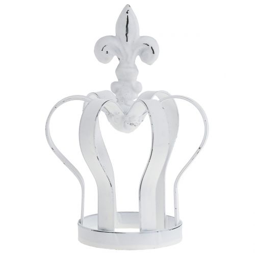 Floristik24 Metall krona vit Ø9,5cm H13cm