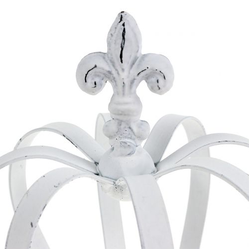 Floristik24 Metall krona vit Ø13cm H17,5cm