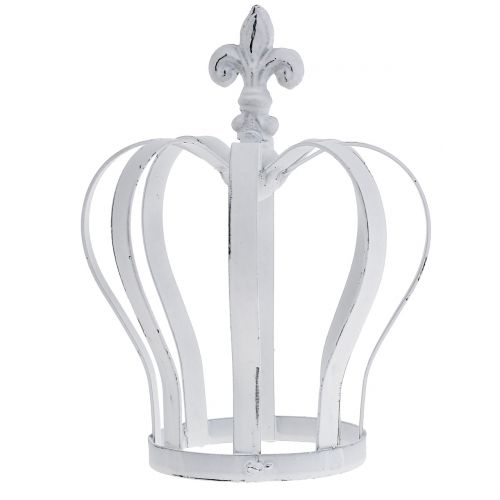 Floristik24 Metall krona vit Ø13cm H17,5cm