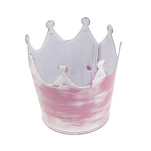 Floristik24 Metallkronorosa tvättad vit Ø8cm H7cm 8st