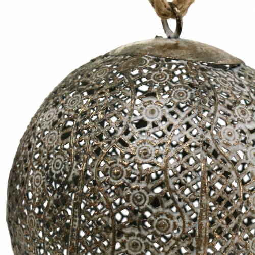 Floristik24 Antik metallkula för att hänga Ø13,5cm