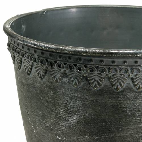 Floristik24 Metallkopp silver antik H26cm Ø17cm