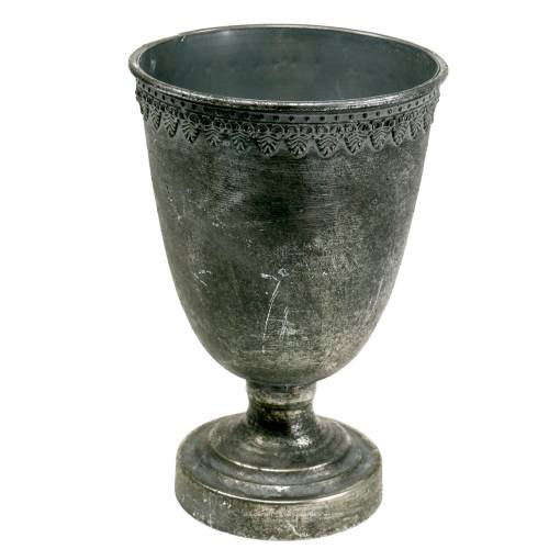 Floristik24 Metallkopp silver antik H26cm Ø17cm