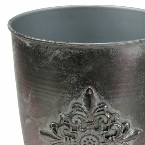 Artikel Dekorativ metallbägare med ornament silvergrå Ø16,5cm H31cm