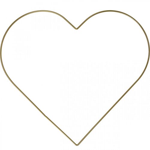 Artikel Metallring hjärtform, hängande dekoration metalldekorationsögla guld 32,5cm 4 st