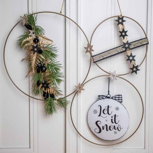 Floristik24 Metallring dekorring Scandi ring deco loop golden Ø30cm 4st