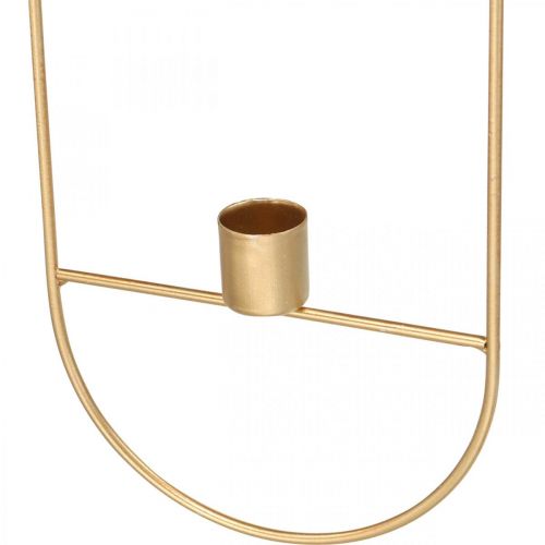 Floristik24 Ljusstake för upphängning av gyllene oval metall 13 × 30,5 cm 3st