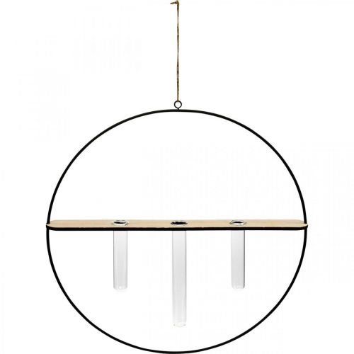 Floristik24 Dekorativ ring att hänga med glasögon metall svart Ø35cm