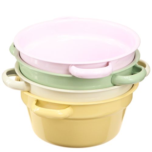 Artikel Metallskål Dekorativ skål Pastellfärgad Ø17cm H8cm 4st