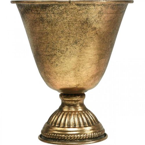 Artikel Metall skål bägare metall dekoration gyllene antik look H16cm