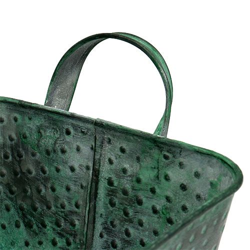 Floristik24 Metallskål fyrkantig 36 cm x 15 cm H8cm grön