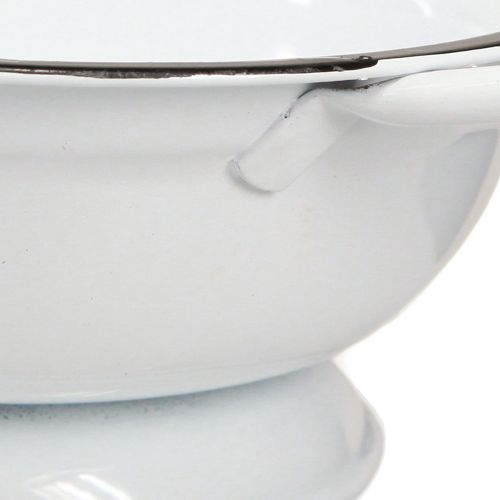 Artikel Metallskål Dekoration Vit Svart Ø16,5cm H6,5cm 4st