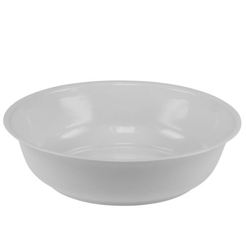 Metall skål skål vit skål emalj utseende Ø25cm H7cm
