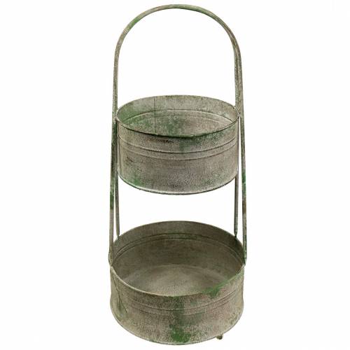 Floristik24 Metallstativ med krukor grå, grön H68cm