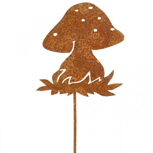 Floristik24 Metallplugg flugsvamp höstdekoration svampdekoration patina 42cm
