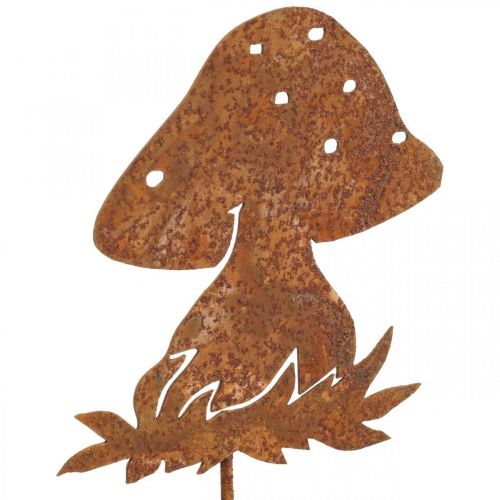 Floristik24 Metallplugg flugsvamp höstdekoration svampdekoration patina 42cm