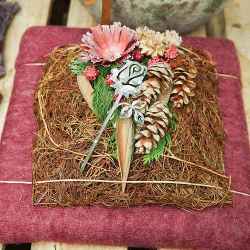 Floristik24 Metallplugg rosé silvergrå, vittvättad metall 20cm × 8cm 12 st