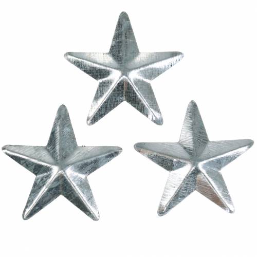 Floristik24 Stjärnmetall silver 4cm 48 st