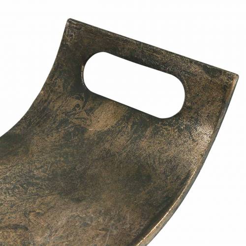 Floristik24 Böjd metallbricka 59cm antik look gyllene, svart