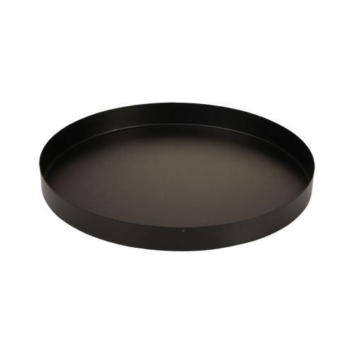 Floristik24 Metallbricka rund ljusbricka svart Ø20cm H2,5cm 2st