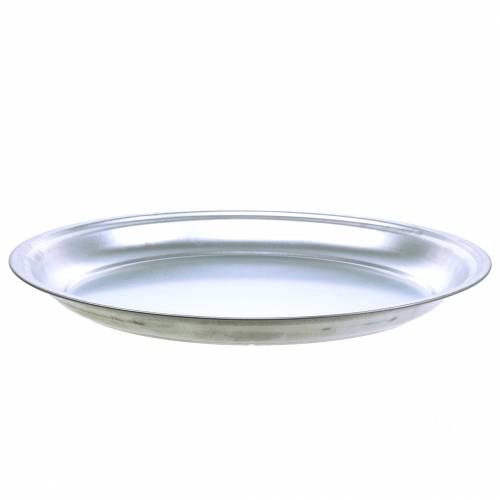 Artikel Metallplatta basic silver glänsande Ø45,5cm H4cm