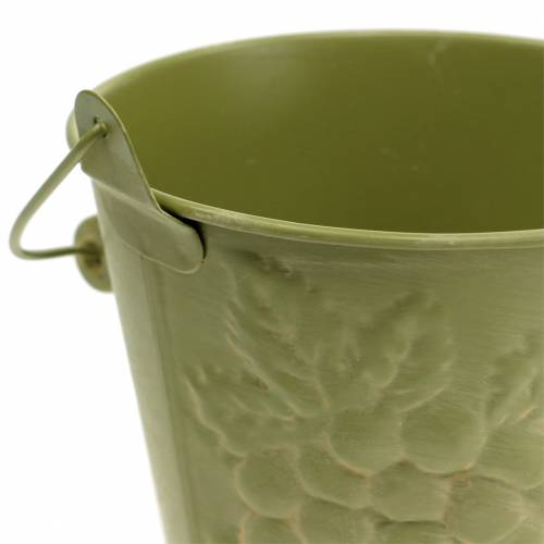 Floristik24 Dekorativa hink frukt gula, orange, grön tvättade Ø12,5 cm H12cm uppsättning av 3