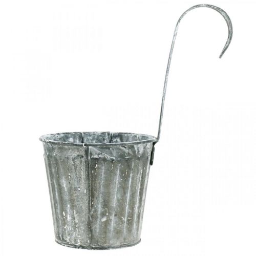 Floristik24 Dekorkruka för upphängning, metallkärl, balkongdekoration, växtkruka antik look Ø13cm