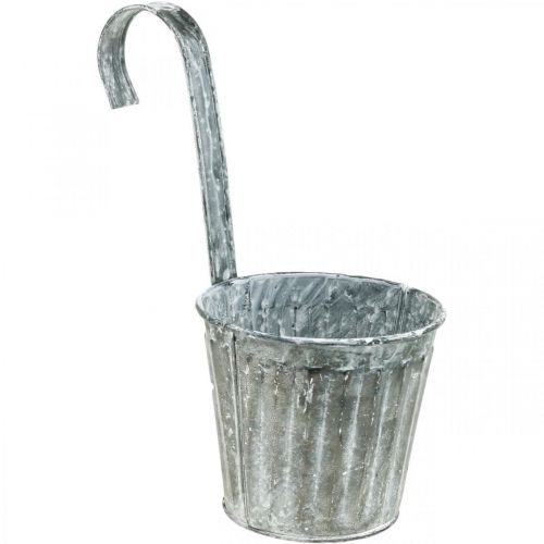 Dekorkruka för upphängning, metallkärl, balkongdekoration, växtkruka antik look Ø13cm