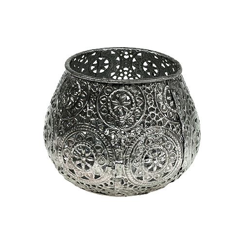 Metall lykta silver orientalisk Ø10cm H7.5cm 1p