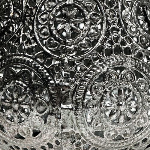 Floristik24 Metall lykta silver orientalisk Ø10cm H7.5cm 1p