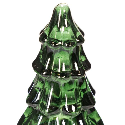 Glasjulgran med LED-ljus, borddekoration, jul, 13 cm, 2 stycken | Floristik24.se