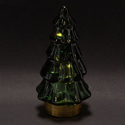 Glasjulgran med LED-ljus, borddekoration, jul, 13 cm, 2 stycken | Floristik24.se