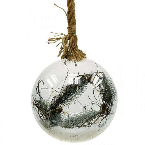 Floristik24 LED boll snögran inuti Ø20cm 40L varmvit timer