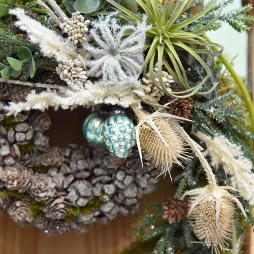 Floristik24 Mini julgranskula mix, diamant / kula / kon, glaskulor antik look Ø3–3,5cm H4,5–5,5cm 9st