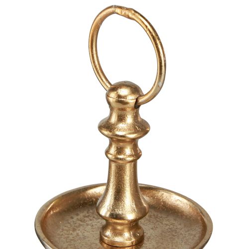 Floristik24 Mini etagere metalldekor guld matt 2-vånings bordsdekoration H22cm